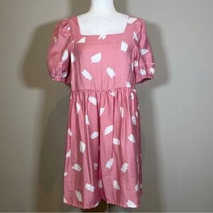 Pink Kids Dress with White Accents